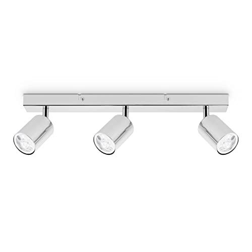 Dehobo LED Deckenstrahler Schwenkbar 350° - Deckenstrahler 3 Flammig Deckenleuchte GU10 - Deckenleuchte Strahler Chrom - Deckenlampe GU10 Spot für Küche Wohnzimmer Schlafzimmer, Nein GU10 Leuchtmittel Dehobo LED Deckenstrahler Schwenkbar 350° - Deckenstrahler 3 Flammig Deckenleuchte GU10 - Deckenleuchte Strahler Chrom - Deckenlampe GU10 Spot für Küche Wohnzimmer Schlafzimmer, Nein GU10 Leuchtmittel von Dehobo