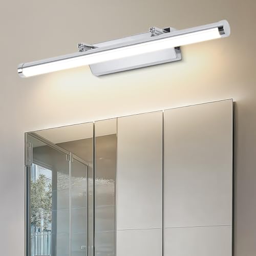 Dehobo LED Spiegelleuchte Bad 42CM 9W - Spiegellampe Badezimmer mit Schalter IP44 Wandbeleuchtung Neutralweiß 4000K 730LM für Badzimmer - Badleuchte Badspiegel Lampe Edelstahl Spiegel Schminklicht von Dehobo