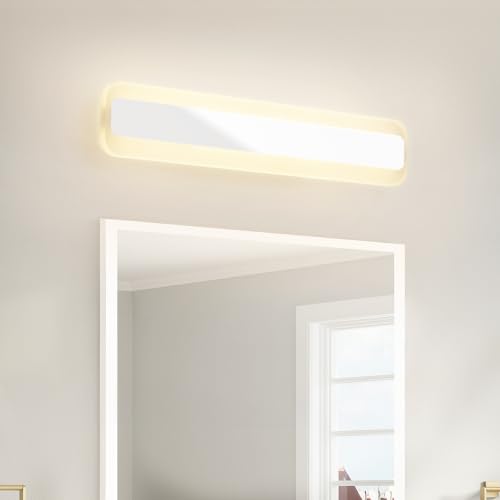 Dehobo Led Bad Spiegelleuchte 14W 40cm - LED Spiegellampe Badezimmer Spiegelleuchte IP44 4000K Neutralweiß - Badlampe Wandbeleuchtung 230V 1000LM Spiegelfrontlicht aus Acryl Kein Flimmern von Dehobo