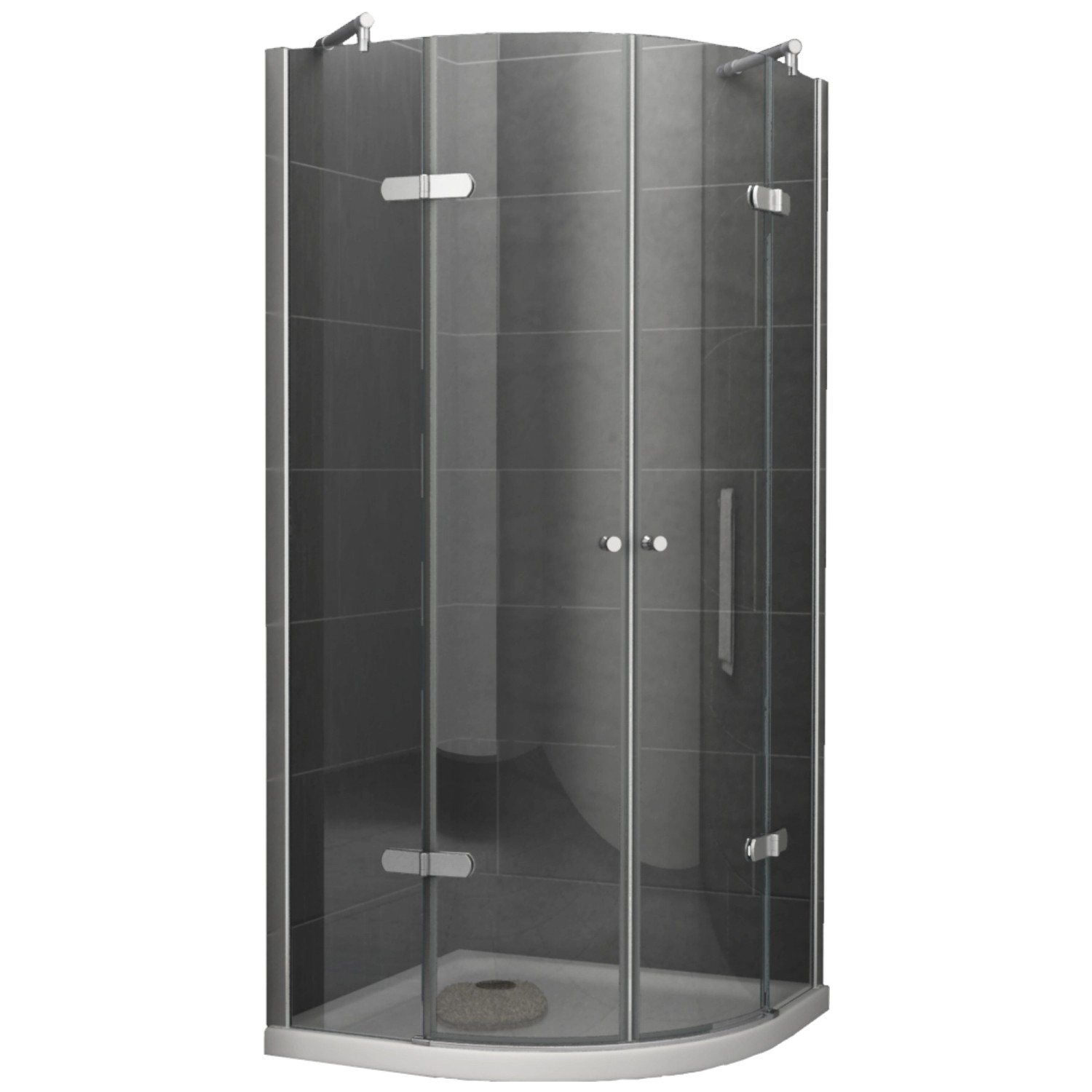 Dein Bau Projekt Duschkabine Eck-Viertelkreis Klarglas 90 x 195 x 90 cm m. Wanne von Dein Bau Projekt