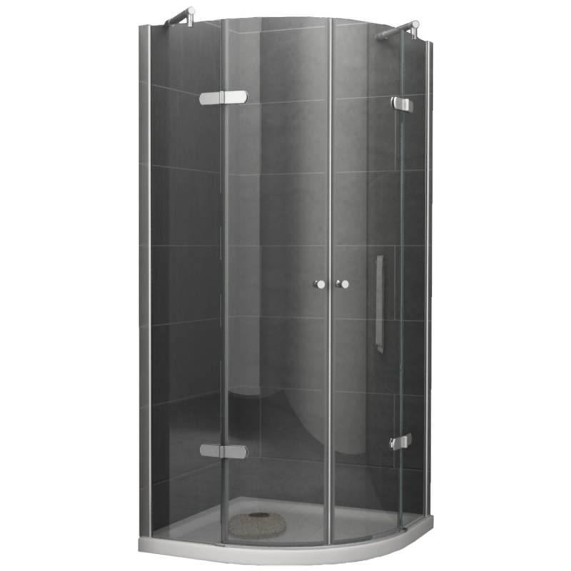 Dein Bau Projekt Duschkabine Eck-Viertelkreis Klarglas 90 x 195 x 90 cm m. Wanne von Dein Bau Projekt