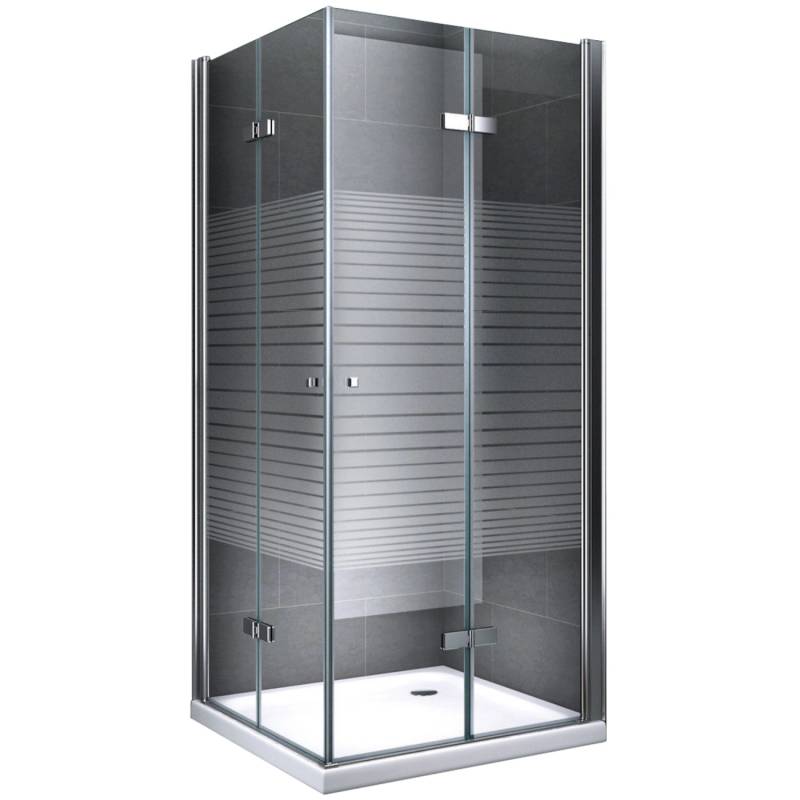 Dein Bau Projekt Duschkabine Quadrat Gestreift 80 x 195 x 80 cm m. Wanne von Dein Bau Projekt