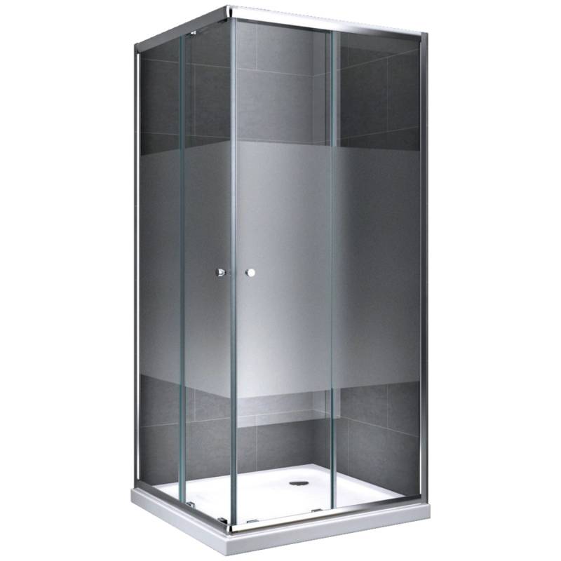 Dein Bau Projekt Duschkabine Quadrat Teilsatiniert 100 x 204 x 100 cm m. Wanne von Dein Bau Projekt