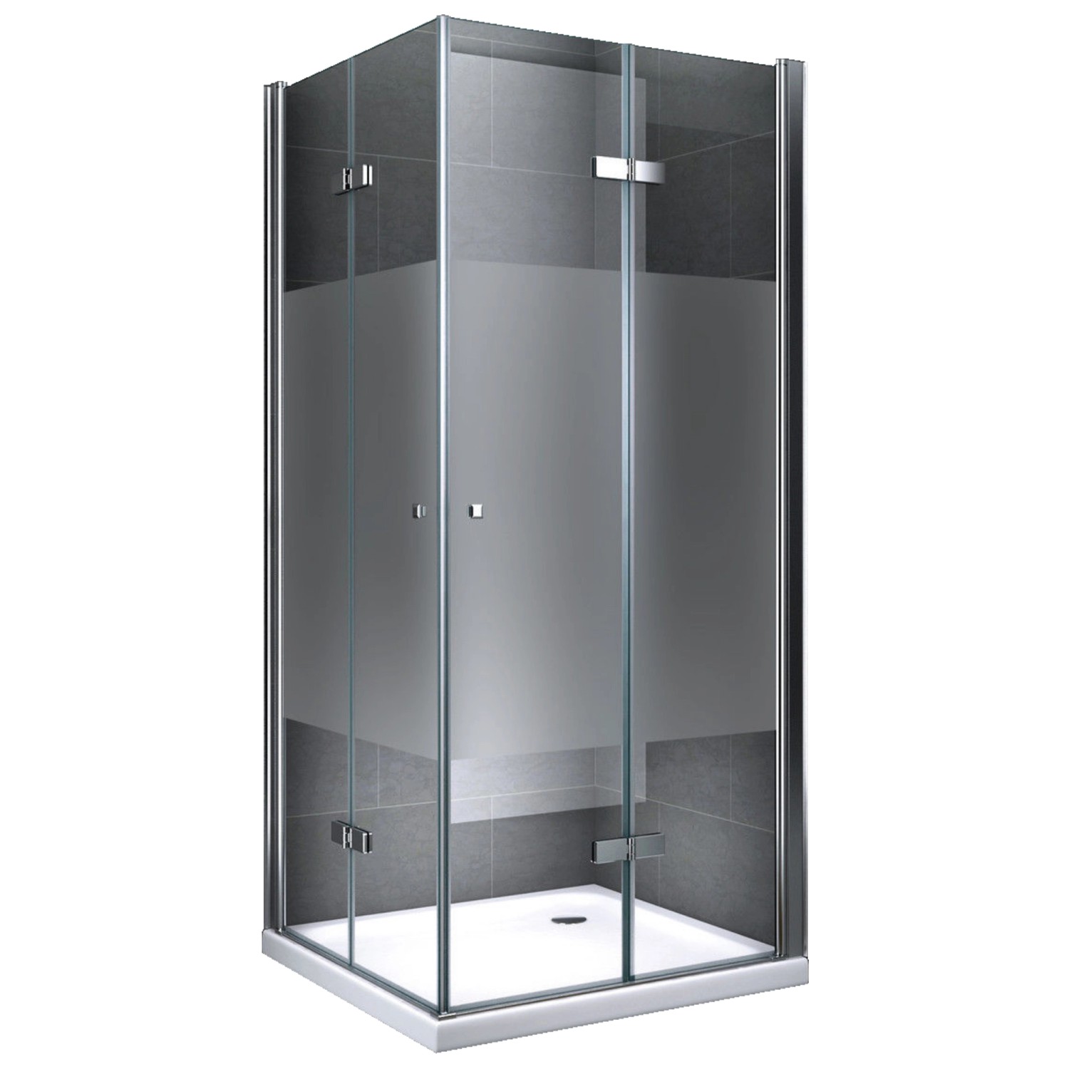 Dein Bau Projekt Duschkabine Quadrat Teilsatiniert 80 x 195 x 80 cm m. Wanne von Dein Bau Projekt