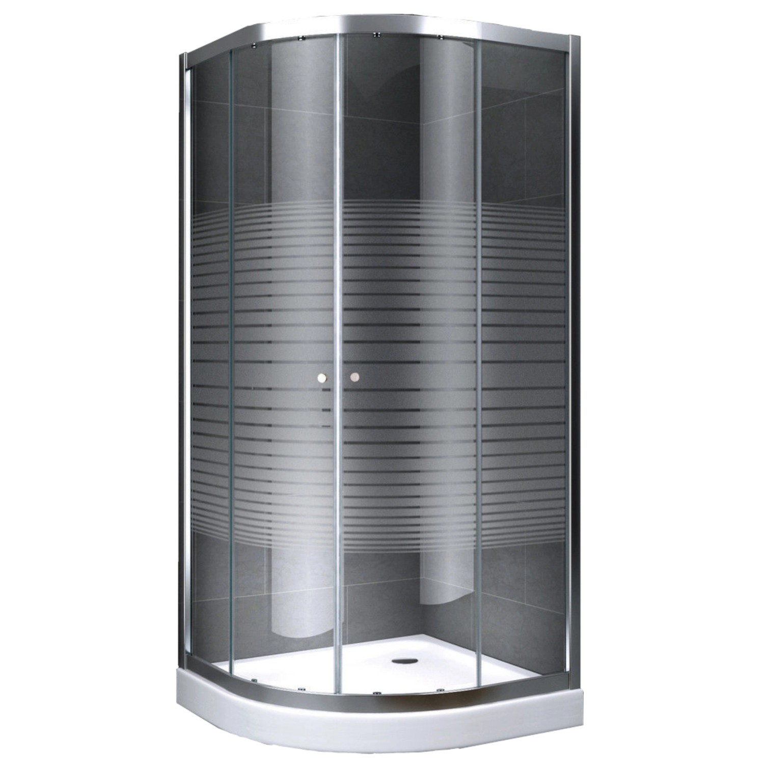 Dein Bau Projekt Duschkabine Viertelkreis Gestreift 100 x 195 x 100 cm m. Wanne von Dein Bau Projekt