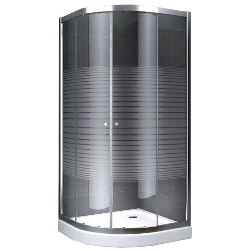 Dein Bau Projekt Duschkabine Viertelkreis Gestreift 100 x 204 x 100 cm m. Wanne von Dein Bau Projekt