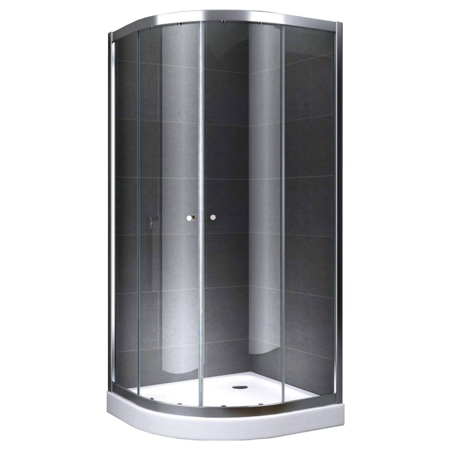 Dein Bau Projekt Duschkabine Viertelkreis Klarglas 80 x 204 x 80 cm m. Wanne von Dein Bau Projekt