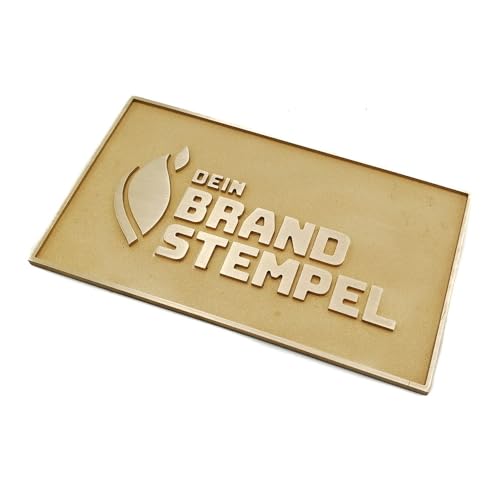 personalisiertes Türschild, Namensschild, Klingelschild aus massivem gefrästem Messing in sandgestrahlter Ausfertigung - extra tiefe Gravur in 100 x 100 mm (*) von Dein Brandstempel