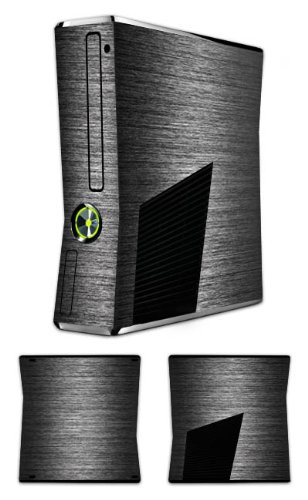 DeinDesign Skin kompatibel mit Microsoft Xbox 360 Slim Folie Sticker Metallic Look Metal Anthrazit von DeinDesign