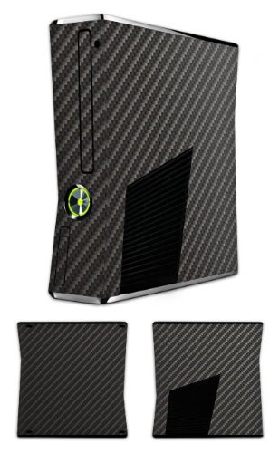 DeinDesign Skin kompatibel mit Microsoft Xbox 360 Slim Folie Sticker Metallic Look Muster Carbon von DeinDesign