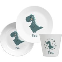 Kindergeschirrset Mit Namen - Personalisiertes Kinder Melamin Geschirr Set Teller, Schüssel & Becher Bruchfestes Geschirrset von DeinKindergeschirr
