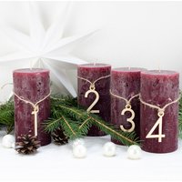 Adventskranz Holzzahlen | Modern Kerzenanhänger Aus Holz Zahlenanhänger 1-4 von DeinLieblingsteil