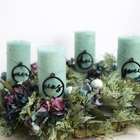 Adventskranz Zahlen | Schreibschrift Kerzenanhänger Acryl Schwarz/Weiß Zahlenanhänger 1-4 von DeinLieblingsteil