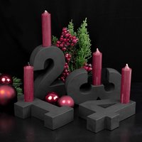Adventszahlen Adventskranz 1-4 Kerzenhalter Zahlen Aus Gießbeton Weihnachtsdeko Advent Schwarz - Rot von DeinLieblingsteil