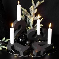 Adventszahlen Adventskranz 1-4 Kerzenhalter Zahlen Aus Gießbeton Weihnachtsdeko Advent Schwarz von DeinLieblingsteil