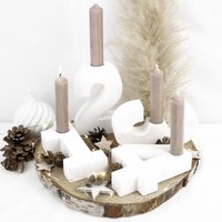 Adventszahlen Adventskranz 1-4 Kerzenhalter Zahlen Aus Gießbeton Weihnachtsdeko Advent Weiß - Boho von DeinLieblingsteil