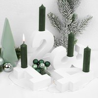 Adventszahlen Adventskranz 1-4 Kerzenhalter Zahlen Aus Gießbeton Weihnachtsdeko Advent Weiß - Grün von DeinLieblingsteil