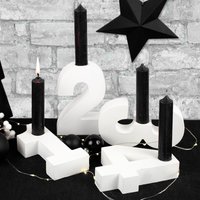 Adventszahlen Adventskranz 1-4 Kerzenhalter Zahlen Aus Gießbeton Weihnachtsdeko Advent Weiß - Schwarz von DeinLieblingsteil