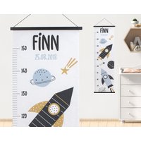 Messlatte Aus Stoff | Fly Me To The Moon Personalisierte Messleiste Wunschname Und Wunschdatum von DeinLieblingsteil