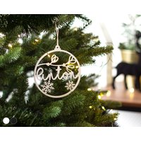 Namensanhänger Acryl | Mistelzweig Wunschname Weihnachtsbaumschmuck Weihnachtsgeschenk von DeinLieblingsteil