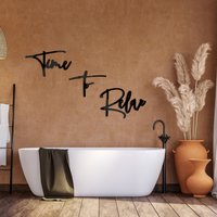 3D Schriftzug "Time To Relax" Aus Hochwertigem Acrylglas & Holz | Deko Bad Wanddeko Schlafzimmer Wandbild Badezimmer von DeinLieblingswerkGER