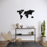 3D Weltkarte Wandbild Aus Hochwertigem Acrylglas | Schwarz & Weiß Deko Trend Wohnzimmer Schlafzimmer Esszimmer von DeinLieblingswerkGER