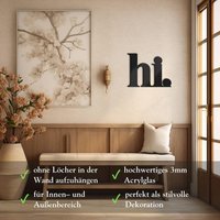 Eleganter Acrylglas-Schriftzug "Hi' | Schwarz & Weiß Stilvolles Willkommensschild Für Haustür Oder Eingangsbereich Wanddeko Eingangsdeko Eleganter Acrylglas-Schriftzug "Hi' | Schwarz & Weiß Stilvolles Willkommensschild Für Haustür Oder Eingangsbereich Wanddeko Eingangsdeko von DeinLieblingswerkGER