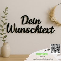 Individueller Schriftzug Aus Acrylglas Bis Zu 1, 8 Meter Lang | Schwarz & Weiß Personalisierbarer Wand Deko Wohnzimmer von DeinLieblingswerkGER