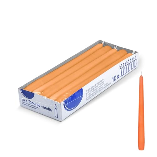 DeinPack 120 Spitzkerzen - Orange - Dekorative Haushaltkerzen - Brenndauer 8 Stunden - Festliche Kerzen für Party, Hochzeit und andere Anlässe DeinPack 120 Spitzkerzen - Orange - Dekorative Haushaltkerzen - Brenndauer 8 Stunden - Festliche Kerzen für Party, Hochzeit und andere Anlässe von DeinPack