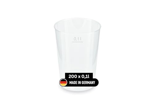 DeinPack 200 Mehrwegbecher 100ml Made in Germany | Getränkebecher mit Eichstrich | wiederverwendbar | Transparent aus PP | Trinkbecher 0,1l | Partybecher DeinPack 200 Mehrwegbecher 100ml Made in Germany | Getränkebecher mit Eichstrich | wiederverwendbar | Transparent aus PP | Trinkbecher 0,1l | Partybecher von DeinPack