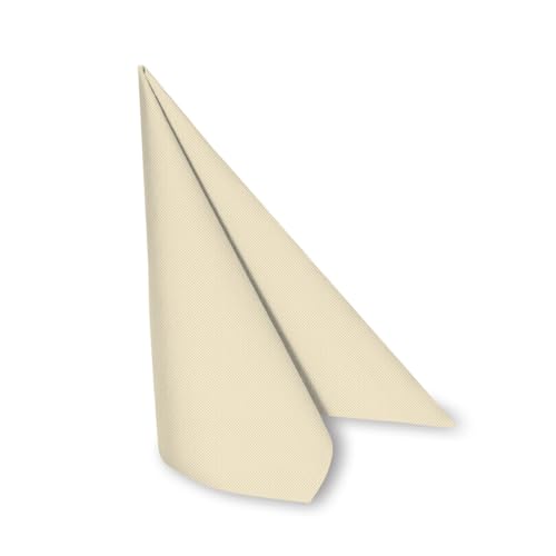 DeinPack 250 x Airlaid Serviette 40 x 40 cm Champagner - hochwertige Einwegservietten stoffähnlich - Reißfest, Saugstark & Formstabil - ideal für Hochzeit, Partys und Events von DeinPack
