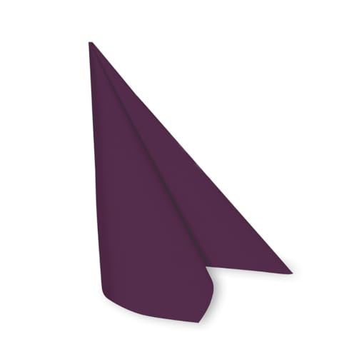 DeinPack 50 x Airlaid Serviette 40 x 40 cm dunkelviolett - hochwertige Einwegservietten stoffähnlich - Reißfest, Saugstark & Formstabil - ideal für Hochzeit, Partys und Events von DeinPack