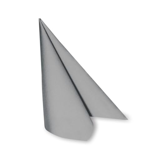 DeinPack 50 x Airlaid Serviette 40 x 40 cm grau - hochwertige Einwegservietten stoffähnlich - Reißfest, Saugstark & Formstabil - ideal für Hochzeit, Partys und Events von DeinPack
