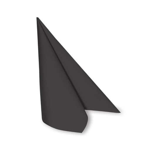 DeinPack 50 x Airlaid Serviette 40 x 40 cm schwarz - hochwertige Einwegservietten stoffähnlich - Reißfest, Saugstark & Formstabil - ideal für Hochzeit, Partys und Events von DeinPack