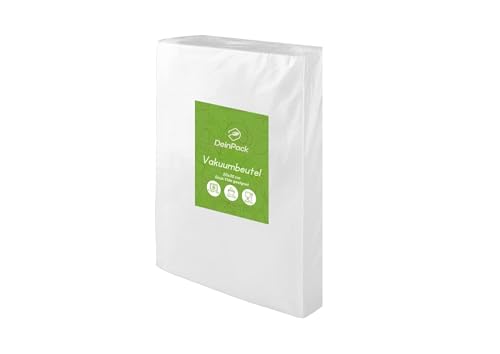 DeinPack Profi Vakuumbeutel 100 Beutel 20 x 30cm Vakuumierbeutel für alle Vakuumierer & Lebensmittel, Strukturbeutel, Sous Vide geeignet, Gefrierbeutel, Folienbeutel BPA-frei, Made in Germany von DeinPack