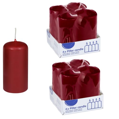 DeinPack Stumpenkerzen bordeaux - 8 Stück | Ø 4 x 8 cm | Brenndauer: ca. 10 Stunden | Hochwertige Stumpenkerze | ideal für Gastronomie, Hotels, Kirchen- Hochzeiten & Feierlichkeiten DeinPack Stumpenkerzen bordeaux - 8 Stück | Ø 4 x 8 cm | Brenndauer: ca. 10 Stunden | Hochwertige Stumpenkerze | ideal für Gastronomie, Hotels, Kirchen- Hochzeiten & Feierlichkeiten von DeinPack