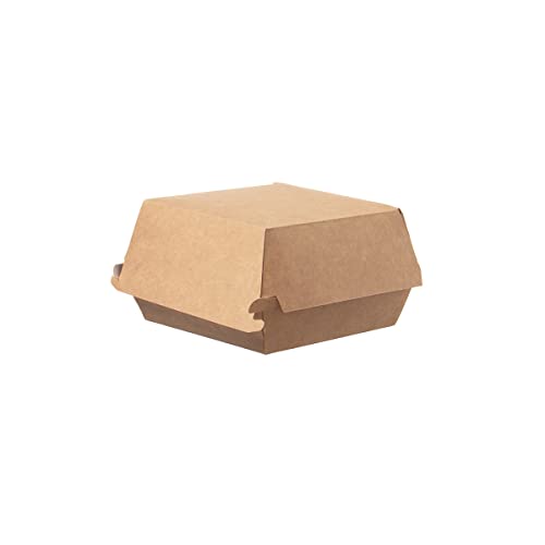 DeinPack Take Away Burger Box 300 Stück I Burgerboxen mit Klappdeckel I Hamburger Box aus karton I to Go Burger Verpackung 11 x 11 x 8 cm I biologisch abbaubar von DeinPack