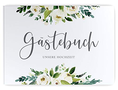 DeinWeddingshop Gästebuch Hochzeit | 104 Seiten | Hardcover DIN-A4 - ohne Fragen blanko | Hochzeitsgästebuch Hochzeitsalbum Hochzeitsbuch Hochzeitsgeschenk (Bridal Flower) von DeinWeddingshop