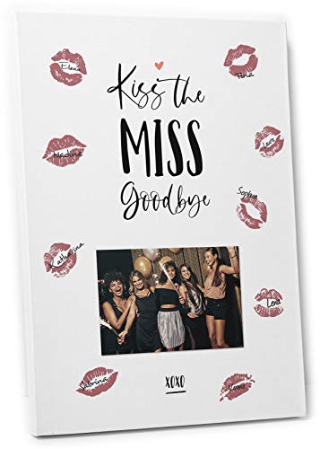 DeinWeddingshop Kiss The Miss Goodbye - Junggesellinnenabschied Erinnerung Andenken Geschenk JGA Spiel Bachelorette von DeinWeddingshop