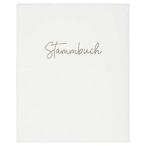 DeinWeddingshop Stammbuch der Familie - Familienstammbuch Hochzeit Standesamt - Deluxe Leinen Serie - Hardcover (Sand Creme Weiß/Gold) (DIN A4) von DeinWeddingshop