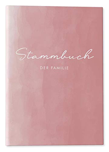 DeinWeddingshop Stammbuch der Familie - Familienstammbuch Hochzeit Standesamt - Watercolor Serie - Hardcover 16x21cm … (rosé) von DeinWeddingshop