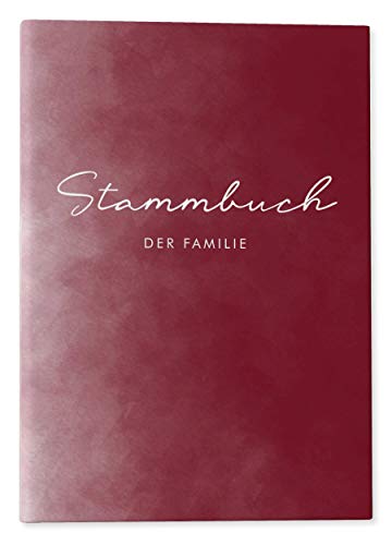 DeinWeddingshop Stammbuch der Familie - Familienstammbuch Hochzeit Standesamt - Watercolor Serie - Hardcover 16x21cm … (weinrot) von DeinWeddingshop