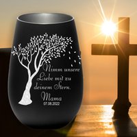 Trauerlicht Mit Gravur Gedenklicht Erinnerungslicht Grablicht Trauergeschenk Zur Beerdigung Sternkind Abschied Trauerkerze von DeinWindlicht