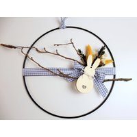 Moderne Osterdeko Mit Häschen Und Trockenblumen, Flower Hoop Loop, Metallring Für Tür Fenster, Wohnaccessoire Aufhänger Moderne Osterdeko Mit Häschen Und Trockenblumen, Flower Hoop Loop, Metallring Für Tür Fenster, Wohnaccessoire Aufhänger von DeinWohnLiebling