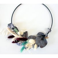 Moderner Trockenblumenkranz in Türkis/Weinrot Mit Eukalyptus Ø 20 cm, Flower Hoop Blumenring, Metallring, Wohnaccessoire Für Zu Hause von DeinWohnLiebling