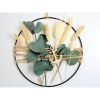 Türschmuck Mit Anker, Eukalyptus Und Getrockneten Gräsern, Flower Hoop Loop, Metallring, Wohnaccessoire Für Zu Hause von DeinWohnLiebling
