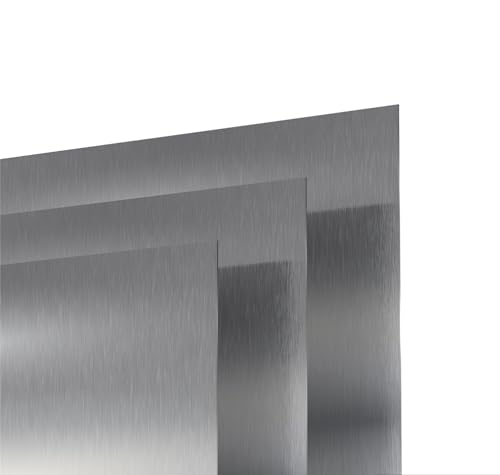 Edelstahlblech V2A 1mm 2mm 3mm Gebürstet Zuschnitt Edelstahl Blech Schutzfolie-Kostenloser Wunschzuschnitt (1mm, 600x500mm) von DeinZuschnitt24