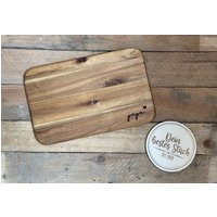 Holzbrettchen Abgerundet "Name + Herz" Personalisiert - Geschenk, Schneidebrett, Frühstücksbrett von DeinbestesStueck