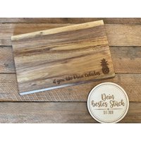 Holzbrettchen "Ananas" Personalisiert - Geschenk, Schneidebrett, Frühstücksbrett von DeinbestesStueck