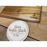 Holzbrettchen "Anker" Personalisiert - Geschenk, Schneidebrett, Frühstücksbrett von DeinbestesStueck